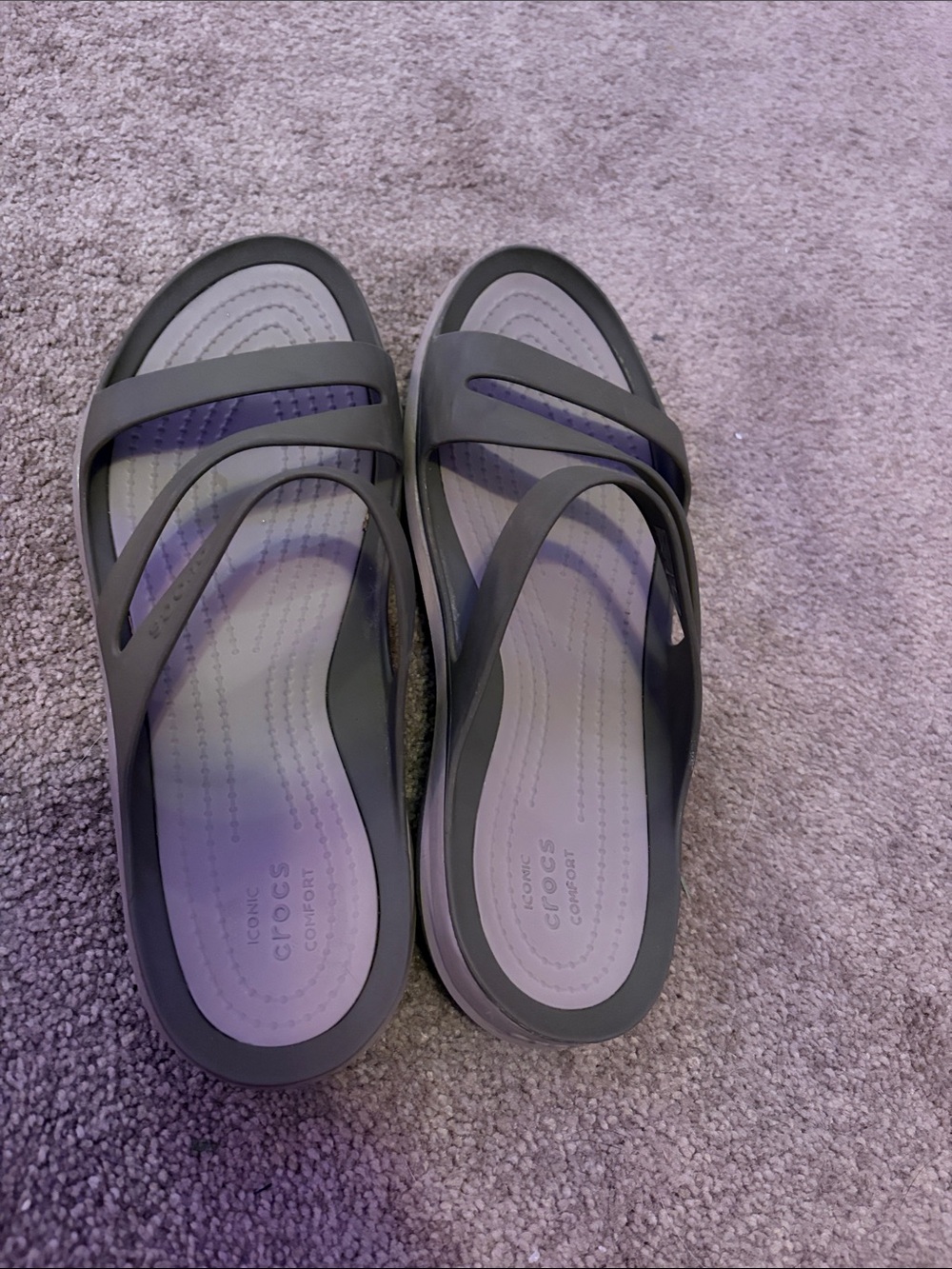 CROCS Women's Olive Green Strappy Sandals
